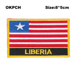 Free Shipping 8*5cm Liberia Shape Mexico Flag Embroidery Iron on Patch PT0104-R