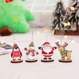 Decorative Place Memo Card Holder Christmas Wedding Banquet Table Number Holders Message Folder Note Photo Clips Xmas Decor JK1910