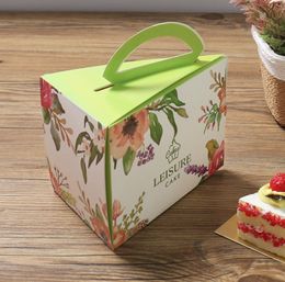 packing boxes for flowers Canada - Gift wrap Flower Triangle Cakes Boxes Dessert Packing Boxes Cheese Cake Box Favors Package