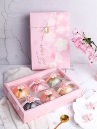Pink Cherry Blossom Cake Candy Cookies Pastry Packing Box Paper Gift Box Handbag Free Shipping WB910