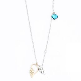 Fashion Charm Angel Wings Necklace Angel Wings Birthstone Crystal Pendant for Girl Friend /Women Jewelry Exquisite Gift