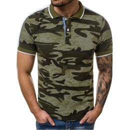 QNPQYX Casual Camouflage Mens poloshirts Short Sleeve Man polo Shirts Turn Down Collar Fashion Streetwear Male polo Dropshipping