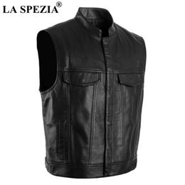 Gilet da uomo Nero Biker Moto Gilet Hip Hop Maschile Ecopelle Punk Solido Primavera Giacca senza maniche Abbigliamento da uomo