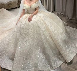 sparkly ball gowns wedding dresses sequins off shoulder laceup back bridal gowns dubai arabic wedding dress robes de marie