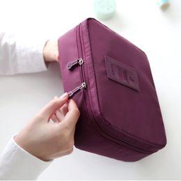 High Capacity Travel Organiser make up bag multi function wash Storage Bag cosmetic bag buggy bags women handbag will and sandy solid Colour