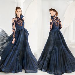 elegant evening formal unique design sheer high neck prom dresses long sleeves party gowns