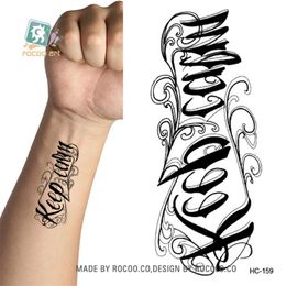 Body Art Waterproof Temporary Tattoos Paper For Men And Women 3d Letter Design Small Tattoo Sticker Hc1159