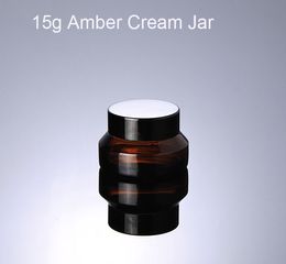 Free shipping - 300pcs/lot 15g amber glass cream jar with lids ,15ml cream bottle,15g glass container,