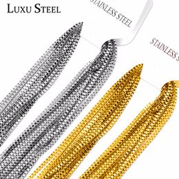 LUXUSTEEL 10pcs/lot Length 18-24 Inches Box Chains Necklaces For Pendant Stainless Steel No Fade Necklace Accessories