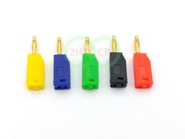 200 pcs 2mm 5 Colour Gold Plated Banana Plug Connector