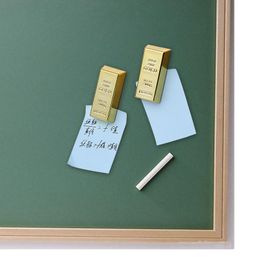 Set of 6pcs Mini Gold Bullion Fridge Magnets for Refrigerator Whiteboard Message Board Decoration Golden Bar Brick Paperweight Novelty Office Gifts