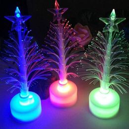 Colorful LED Fiber Optic Nightlight Decoration Light Lamp Mini Christmas Tree