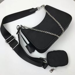 3piece Nylon 7A Triangle Bag Re Edition Purse And Handbag Womens Mens Beach Crossbody Shoulder Tote Clutch Chain Designers Lady Wallet Messenger Bags