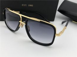 Vintage Square Sunglasses 2030 Titanium Gold/Black Grey Shaded Sun Glasses Men Fashion Sunglasses Shades New with box