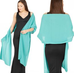 2022 Silk Chiffon Wrap For Wedding Prom Prom Evening Bridal Accessories Cape Plus Size Women Designer Scarf Shawl Cheap Custom Colours