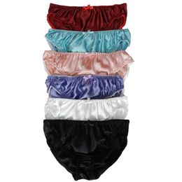 Yavorrs 6pcs Women 100% Pure Mulberry Silk Panties Briefs Soft Underwear Size S M L XL