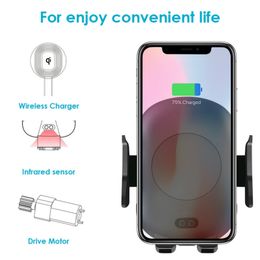 C10/C9 Qi Car Wireless Charger 10W Automatic Clamping Fast Charging Car Vent Phone Holder 360 Degree Bracket Free Shipping