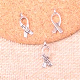 203pcs Charms hope awareness ribbon 19mm Antique Making pendant fit,Vintage Tibetan Silver,DIY Handmade Jewelry