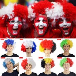 Hot new! Party Supplies- National Flag Wig for new Brazil France ETC Flag- Wig Football Carnival Fans Supplies