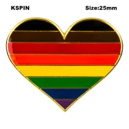 Gay Pride LGBT heart shaped Badge Symbol Pin Metal Badges Decorative Brooch Pins for Clothes Brooch Jewelry XY0634-1