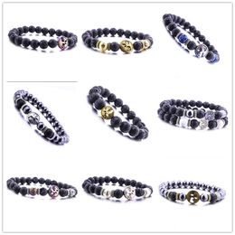 vogue 8mm Lava Stone Hematite Bead Tree Of Life Charm Bracelet Diy Aromatherapy Essential Oil Diffuser Bracelet For Women men Jewellery