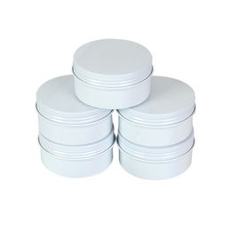 50 x 10ml 50ml 60ml Aluminium Jar White Empty Pill Capsule Lip Balm Massage Oil Packaging Lotion Cream Sample Metal Bottle Pot