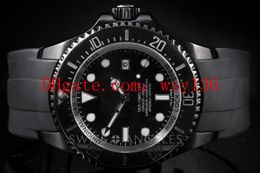Hot seller Luxury High Quality Men's Watch 116660 Sea-Dweller in DLC PVD Movement Automatic Mechanical Mens Watch Rubber Strap Watches