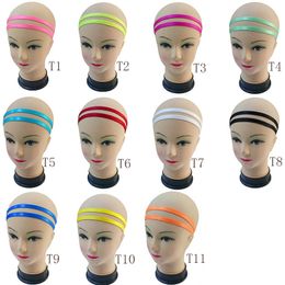 2020 NEW Double Elastic Headband Softball Anti-slip Silicone Rubber Hair Bands Bandage On Head For Hair Scrunchy FREE DH