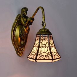 Coloured Tiffany wall lamp bar dining room bedroom aisle balcony glass sconce Arabic style glass wall lights TF049