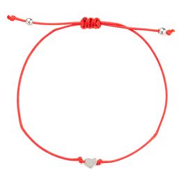 20pcs/lot Lucky silver Heart Bracelet For Women Children Red Leather String Adjustable Bracelet DIY Jewellery