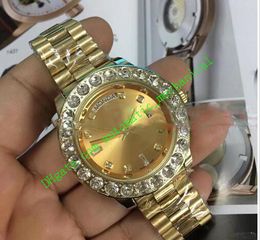 5 Style Luxury Gold Stee Bracelet Diamonds Bezel Watch Men Stainless 43mm Diamond Bezel Automatic WristWatch