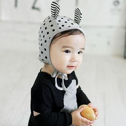 New Newborn Infant Baby Caps Hats Boys Girls Babies Beanies Ears Warm Cap Children Dots Lace Up Hat 15234