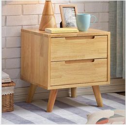 Nordic Modern Solid Wood Bedside Cabinet Bedroom Furniture Simple Storage Cabinets Multifunctional Storages Corner table