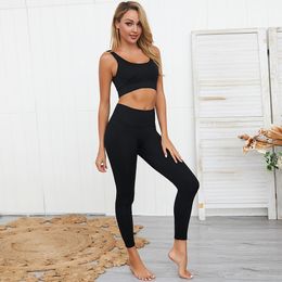 Women Sexy Tracksuits Yoga Outfits 2 Piece Set Workout High Waist Athletic Seamless Leggings and Sports Bra Set Gym Clothes