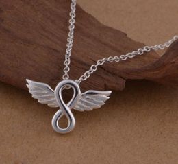 Design Angel Wings Eternal Love Infinity Pendant Necklaces Alloy Chain For Women Girlfriend Forever Lovers Jewellery Nice Gift