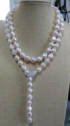 Elegant 12-13mm South Sea natural baroque white pearl necklace 925 necklace