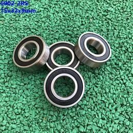 50pcs/lot 6002-2RS rubber sealed deep groove ball bearing 6002 6002RS 15*32*9 miniature steel ball bearings 15x32x9 mm