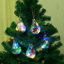 Christmas Tree LED Hanging Bulb Christmas Tree Pendant Decorative Lights Wedding Birthday Party Hanging Lamp Home Decor