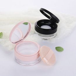 20g Loose Powder Container Bottle with Elastic Screen Mesh Black Pink Flip Cap Jar Cosmetic Case W Sifter