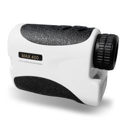 Freeshipping 400m White Portable Golf Laser Rangefinder with Pin Sensor Hunting Rangefinder Monocular Laser Distance Meter Device