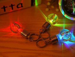 1200pc/LOT New Novelty Colourful Flash Bulb Key chain Mini Rainbow Small Bulb Keychain Bag Pendant Accessories Creative Luminous Toy