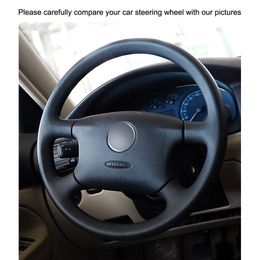 Hand-stitched Black PU Artificial Leather Car Steering Wheel Cover for Skoda Octavia 1999 2000 2001 2002 2003 2004 2005292J