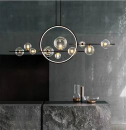 US $170.57 5% OFF|Dimmable modern glass globe chandelier light LED dimming black Gold bar hanging light dining room glass ball LOFT LED US $170.57 5% OFF|Dimmable modern glass globe chandelier light LED dimming black Gold bar hanging light dining room glass ball LOFT LED