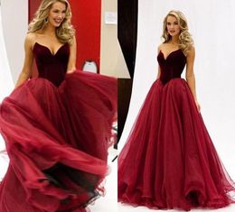 Burgundy Princess Strapless Long Prom Dress Arabic Style A Line Basque Waist Fiesta Evening Gowns Quinceanera Dresses