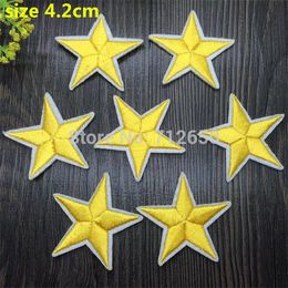WL New arrival 50 pcs Maize Colour little star Embroidered patches iron on cartoon Motif Applique embroidery accessory