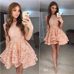 Cheap Full Lace Homecoming Dresses Sexy Mini Short Cocktail Party Gowns Custom Made Sweet Prom Dress