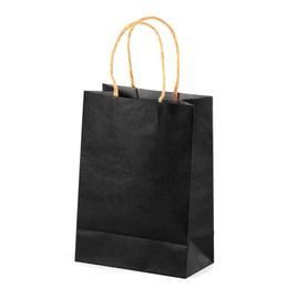 Portable Eco-Friendly Kraft Paper Doggy Bag Clothes Shoes Hats Packaging Handbag Christmas Gift Bag Takeaway