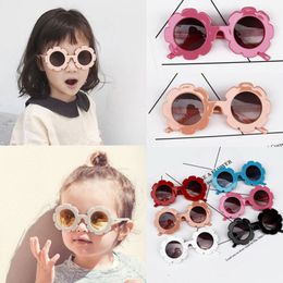5pcs/lot Cute Sunflower Children Kids UV400 Sunglasses Fashion Baby Girl Anti-ultraviolet Sunglasses Outdoor Travel Glasses Accessories