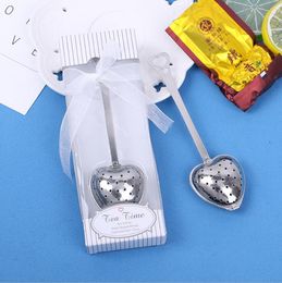 Tea Infuser Stainless Steel Heart Design Spoon Philtre Food Grade 2 Colours Wedding Guester Souvenir Bridal Shower Favour Gift Free Shipping