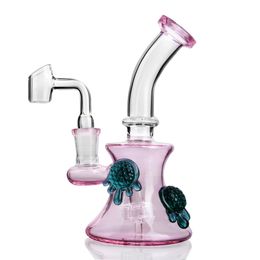 Bong glass Pink Dab rig water pipe 14mm glass banger Tortoise for dabs smoking hookah heady mini bubblers recycler oil rigs